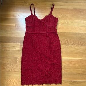 Fitted Red Lace Dress